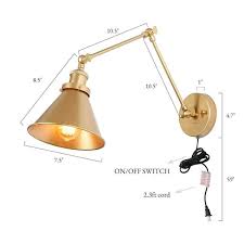 Lnc Brass Swing Arm 1 Light Gold Bell