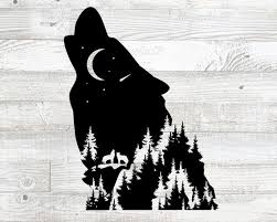 Howling Wolf Svg Dxf Wolf Head