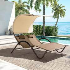 Metal Outdoor Double Chaise Lounge