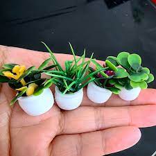 Dollhouse Artificial Mini Potted Plants