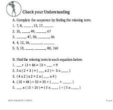 Sequence By Finding The Missing Numbers