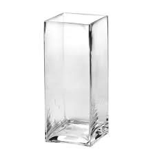 Square Glass Tall Vase Propped And