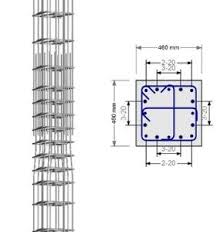 quantity of steel in beams columns