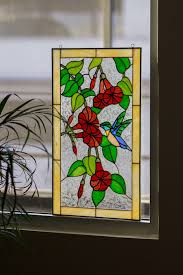 Stained Glass Window Panel Hummingbird