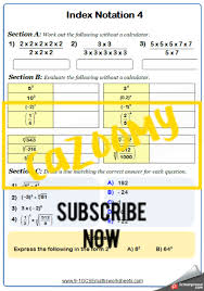 Index Notation Worksheets Practice