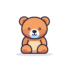 Flat Icon Of A Brown Teddy Bear Sitting