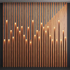 3d Flutted Wall Panel With Lighting 3d