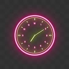 Neon Clock Hd Transpa Clock Neon