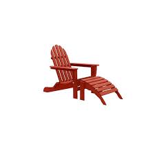 Durogreen Recycled Plastic 2 Piece The Adirondack Chair Set With Ottoman Red