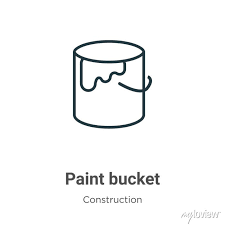 Paint Bucket Outline Vector Icon Thin