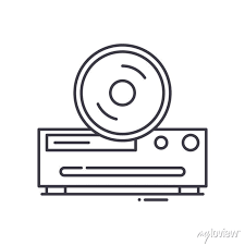 Cd Player Icon Linear Isolated