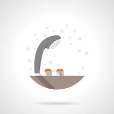 Outdoor Shower Flat Line Vector Icon