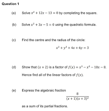 Solved Question 1 A Solve X2 12x