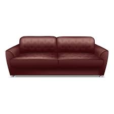 Leather Brown Sofa Vector Icon