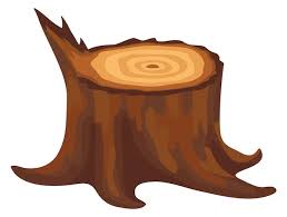 Wooden Stump Icon Cartoon Tree Cut