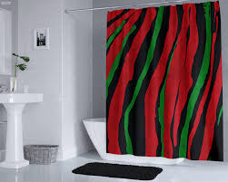 Scenario Shower Curtain Red Black Green