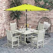 Square Hdpe Plastic Outdoor Dining Set