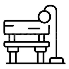 Park Seat Icon Outline Vector Wood Bench