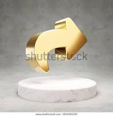 Share Icon Gold Glossy Share Symbol On
