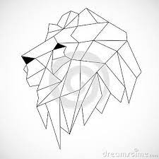 African Lion Head Icon Abstract