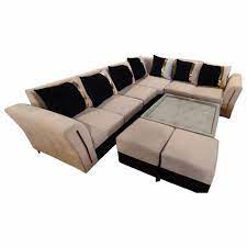 Velvet Lhs Aligned L Shape Sofa Set