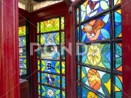 Phone Box With Stained Glass Windows