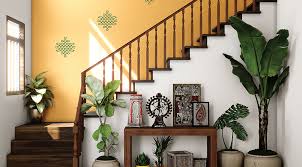 Traditional Hallway With Yellow Accent Wall