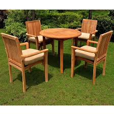 5 Piece 36 Inch Round Outdoor Dining Set