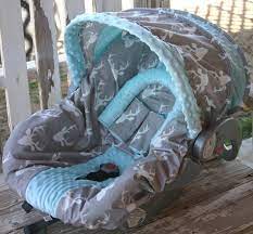 Aqua Minky Infant Car Seat Cover