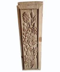 Brown Wooden Fl Carved Panel