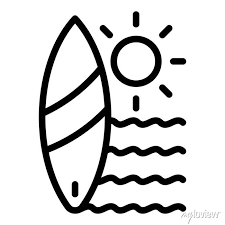 Surfing Board Icon Outline Surfing