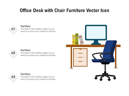 Office Desk With Chair Furniture Vector