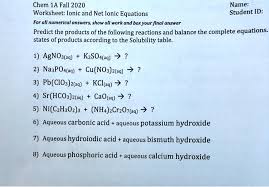 Net Ionic Equations