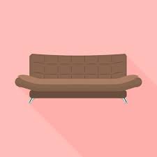 Brown Leather Sofa Icon Flat