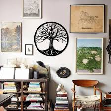 Black Decorative Metal Wall Art Tree