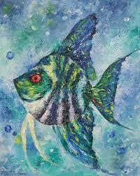 Fish Painting Original Art Oil On