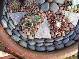 Decorating Outdoor Pots With Stone