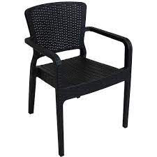 Sunnydaze Decor Segonia Plastic Stacking Arm Chair Set Of 2 Black