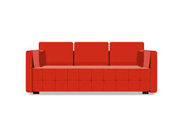 Sofa And Couch Red Colorful Cartoon