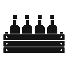 Wood Box Wine Bottle Vector Icon