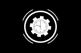 Icon Gear Wall Clock Outline Simple