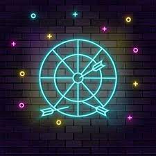 Dartboard Target Circle Neon On Wall