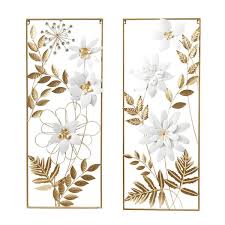 Litton Lane Metal Gold Fl Wall