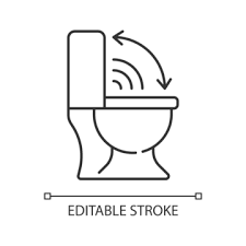 Touchless Toilet Seat Icon Set Flat