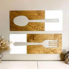 Fork And Spoon Wooden Wall Art