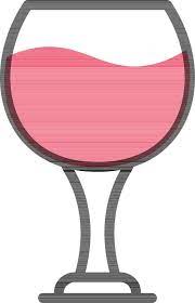 Flat Style Wine Glass Icon In Pink And