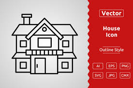 Vector House Outline Icon Graphic By