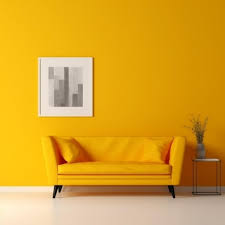 Living Room With Bright Orange Sofa