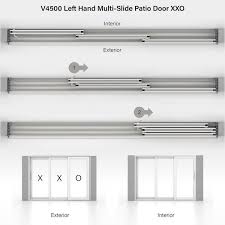 Jeld Wen V4500 Multi Slide 177 In X 80 In Left Hand Low E Desert Sand Vinyl 3 Panel Prehung Patio Door