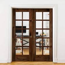 Krosswood Doors 60 In X 80 In Rustic Knotty Alder 10 Lite Low E Glass Both Active Solid Core Wood Double Prehung Interior Door Unfinished